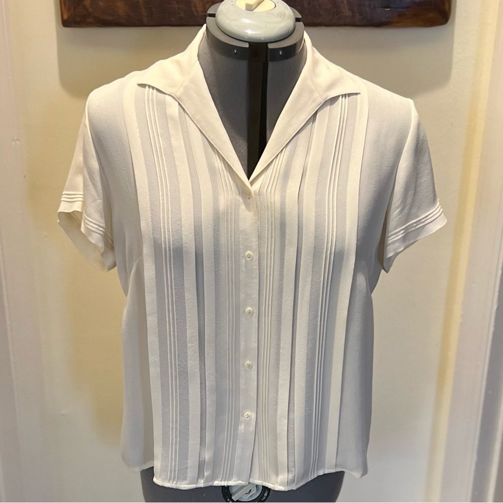 Silk Button Front Blouse